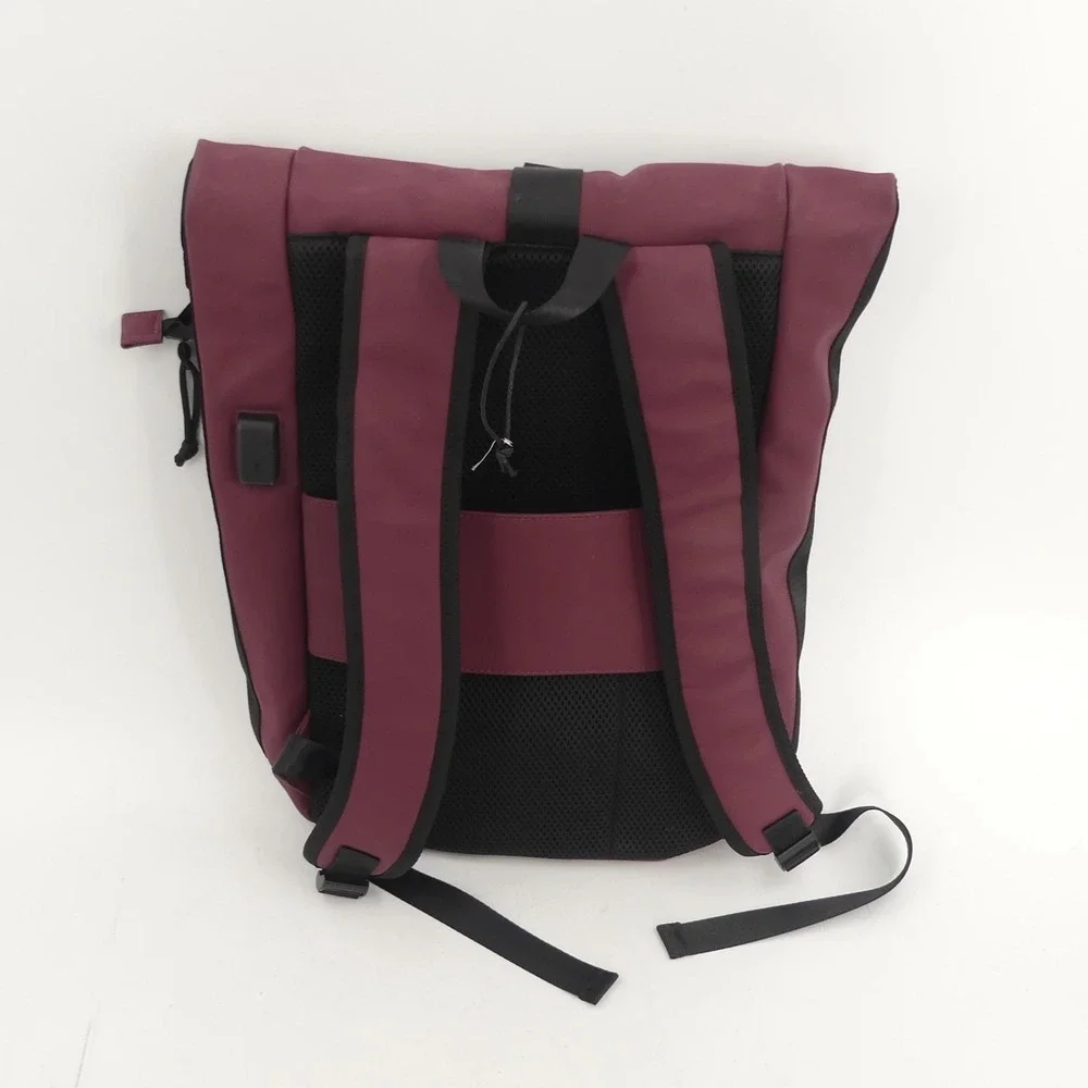 Duchamp London‎ Roll Top Backpack Burgundy Roll Top Water Resistant Laptop Bag
